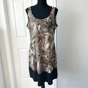 Prelude Tiger Print Sequins Accent Jersey Sleeveless Dress